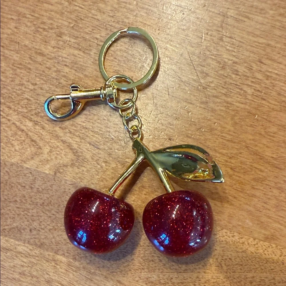 Cherry red  bag charm - Picture 2 of 3